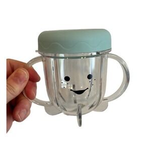 New Nutribullet Baby 1 Short Cup With Handles Blue Clear Container Food System
